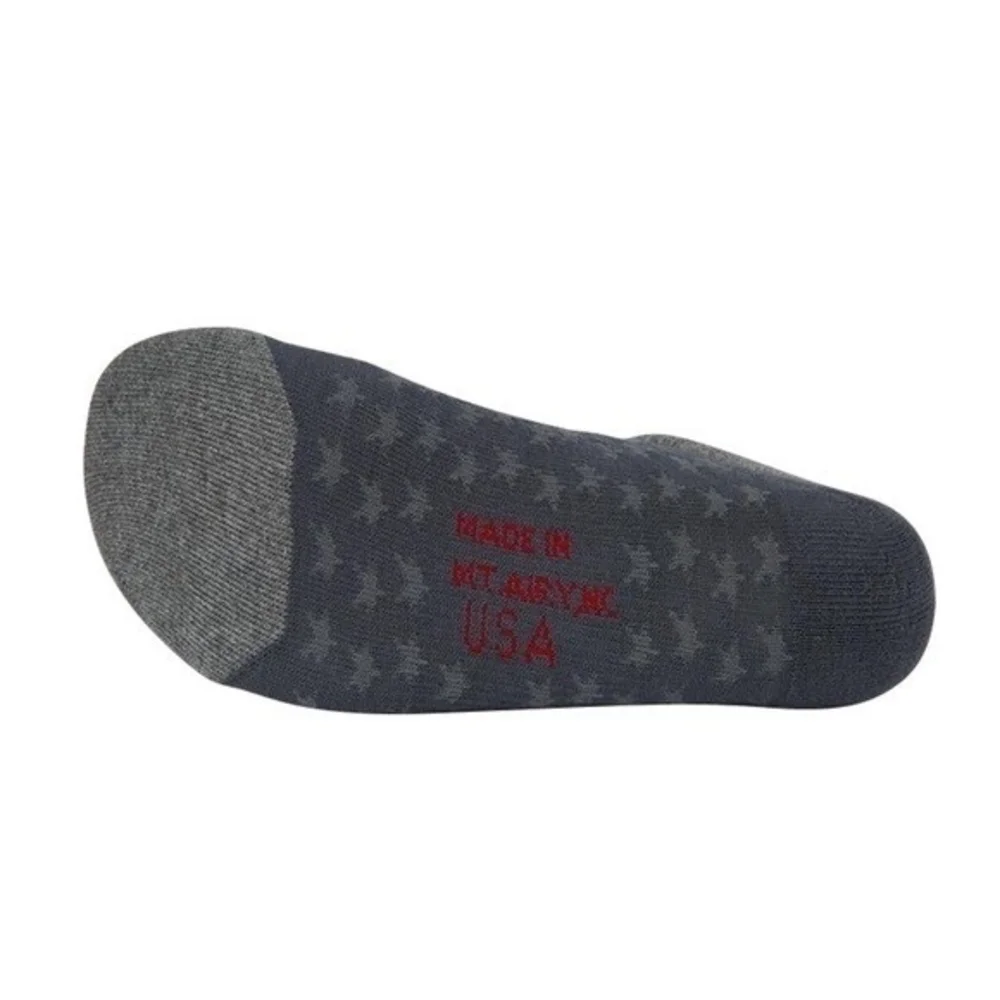 2x NWT MADE HERE Spangle No Show Grey Cotton Socks Unisex Sz S/M Made in USA